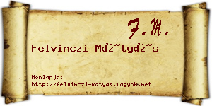 Felvinczi Mátyás névjegykártya